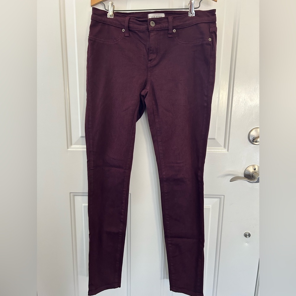 Lila Ryan Maroon Skinny Jeans Size 27